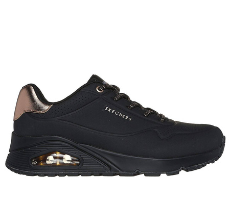 Sneakersy damskie Skechers Uno Shimmer Away czarno-złote buty sportowe (155196-BBK)