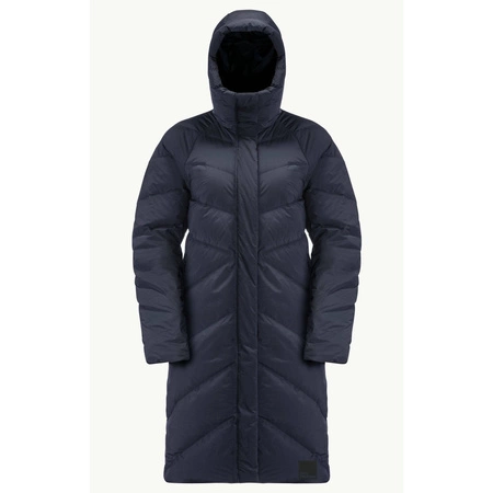 Wyprzedaż - Kurtka zimowa damska Jack Wolfskin MARIENPLATZ COAT W night blue Down Insulated granatowa  (1206971_1010)