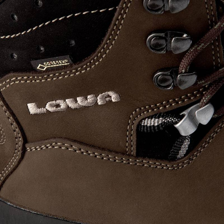 Buty trekkingowe męskie brązowe Lowa Tibet GTX sepia/schwarz nieprzemakalne trapery z GORE-TEX skórzane brązowe (210680 5599)