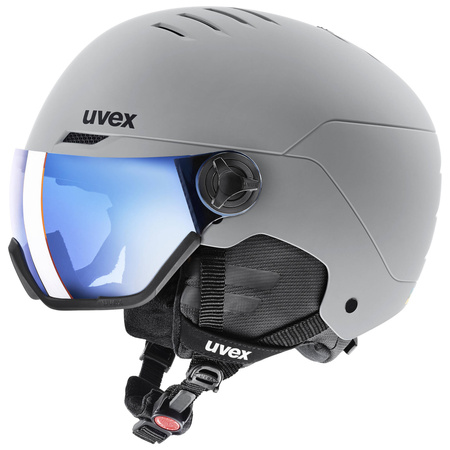 Kask narciarski damski/męski Uvex Wanted Visor all-mountain snowboardowy sportowy szary (56/6/262/30)