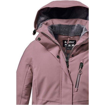 Wyprzedaż - Kurtka zimowa z kapturem damska Killtec KOW 140 parka techniczna outdoorowa różowa (37411/523)