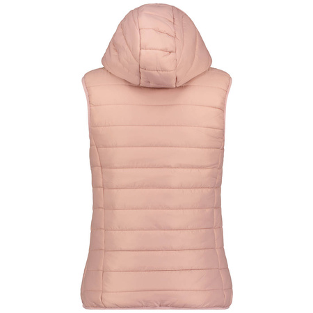 Wyprzedaż - Kamizelka trekkingowa damska z kapturem Geographical Norway Vatika Hood EO Lady 233 Rose Clair bezrękawnik (WW1198F/GNO-LIGHT PINK)