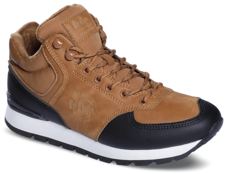 Buty jesienne męskie  Smartstep Lee Cooper Brown stylowe ocieplane sneakersy brązowe (LCJ-23-31-3058M)