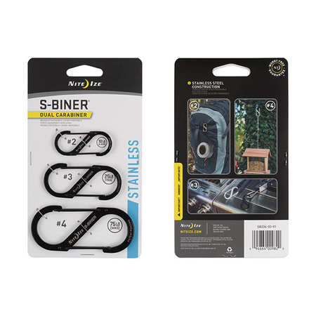 Nite Ize - S-Biner Set #2  #3  #4 - Czarny (SB234-03-01)