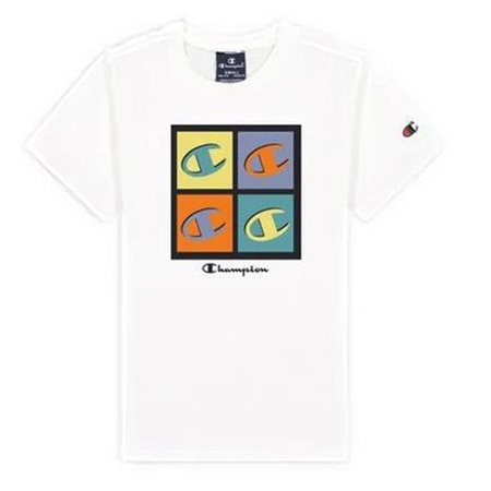 Chłopięcy T-shirt Champion Legacy z okrągłym dekoltem w kolorze białym (305940WW001)