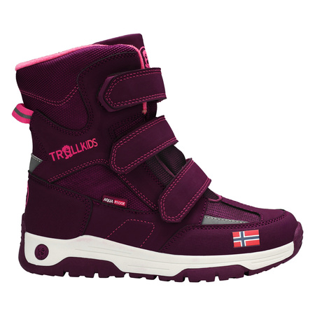 Buty zimowe dziecięce Trollkids Kids Lofoten Winter Boots wodoodporne śniegowce wysokie fioletowe (159-422)