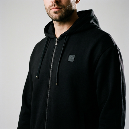 Bluza sportowa z kapturem męska Armani Exchange rozpinana czarna (6DZMHD-ZJNPZ-1200)