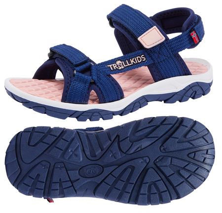 Sandały sportowe dziecięce dla chłopca/dziewczynki Trollkids Kids Oslofjord Sandal lotus blue/dahlia (268-185)