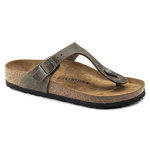 Japonki Birkenstock Gizeh Oiled Leather Faded Khaki regular szerokie damskie/męskie (1019327)