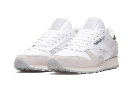 Buty sportowe męskie Reebok Classic Leather Cloud White Steely Fog lifestylowe na co dzień białe (100033433)