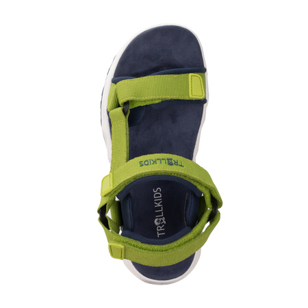 Sandały sportowe dziecięce dla chłopca/dziewczynki Trollkids Kids Lysefjord Sandal kiwi/mystic blue/green lizard (666-345)