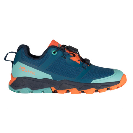 Buty hikingowe dziecięce dla chłopca/dziewczynki Trollkids Kids Sandefjord Hiker XT dusky turquoise/dark navy/glow orange (664-198)