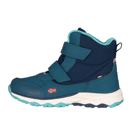 Buty zimowe dziecięce Trollkids Kids Hafjell Winter Boots śniegowce wodoodporne na rzepy niebieskie (264-102)