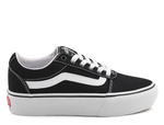 Buty damskie Vans WM WARD PLATFORM CANVAS BLK/WHT materiałowe sznurowane czarne (VN0A3TLC187)