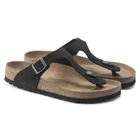 Japonki Birkenstock Gizeh Birko-Flor damskie Narrow Black na wąską stopę wegańskie czarne (1020487)