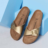 Klapki damskie Birkenstock Madrid Birko-Flor Gold narrow wąskie złote (1016107)