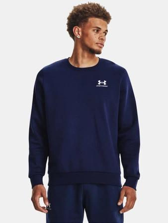 Bluza męska UNDER ARMOUR Essential Fleece Crew sportowa granatowa (1374250-410)