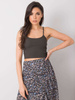 RUE PARIS Ciemny khaki crop top (RV-TP-6626.88)