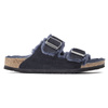 Klapki ocieplane Birkenstock Arizona VL Shearling Midnight skóra zamszowa szerokie regular (1020592)