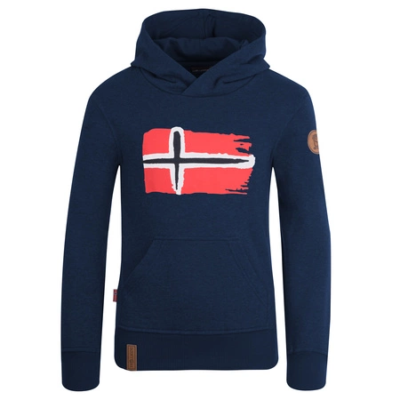 Bluza z kapturem dziecięca Trollkids Kids Trondheim Sweater sportowa z kapturem granatowa (137-100)
