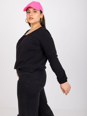 Czarna bluzka plus size z bawełny (RV-BZ-6332.53P)