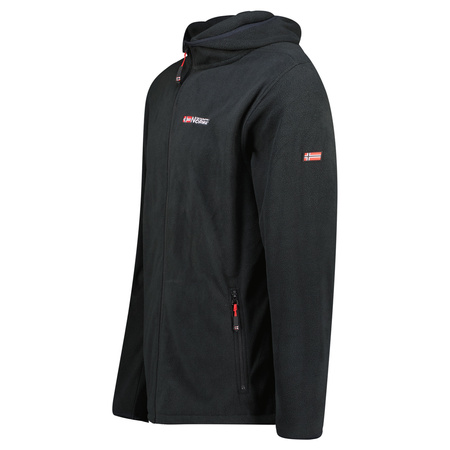 Bluza polarowa męska Geographical Norway UNICIA  MEN 224 regularny krój z kapturem czarna (WX3713H/GN/WY9245H/GN) 