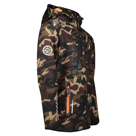 Kurtka męska brązowa Softshell Geographical Norway Royaute z membraną (WU1057H-GN-KAKI-ORANGE)