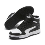 Sneakersy sportowe wysokie Puma Rebound Layup Mid Junior Big Kids klasyczne czarno-białe (370486-01)