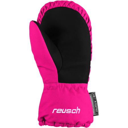 Wyprzedaż - Rękawice narciarskie dziecięce Reusch Olly R-TEX® XT Mitten jednopalczaste na rzepy wodoodporne ocieplane różowe (61/85/588/3350)