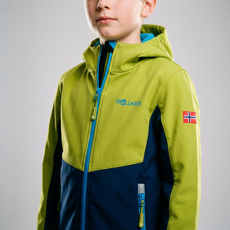 Kurtka softshellowa dziecięca Trollkids Kids Kristiansand Jacket żółta/granatowa (320-345)