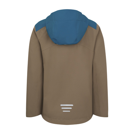 Kurtka przeciwdeszczowa dziecięca dla chłopca/dziewczynki Trollkids Kids Bergen Jacket mocca brown/atlantic blue/glow orange (610-822)