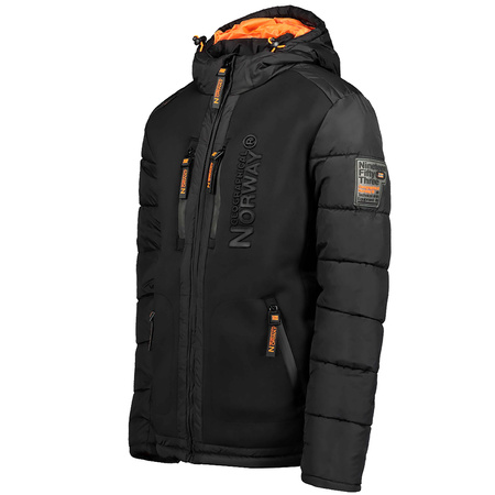 Kurtka męska Geographical Norway BEACHWOOD BLACK-FORANGE DB MEN 068 BS4 BLACK (WU6631H/GN-NOIR)