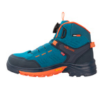 Wodoodporne buty turystyczne dziecięce dla chłopca/dziewczynki Trollkids Kids Gjende Hiker Mid atlantic blue/dark navy/glow orange (661-197)