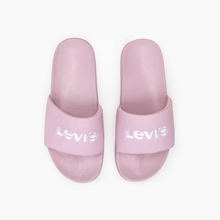 Wyprzedaż - Klapki damskie Levi's JUNE S BOLD PADDED różowe (D78890002)