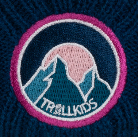 Czapka na zimę dziecięca Trollkids Kids Spitsbergen Cap beanie granatowa/różowa (986-102)