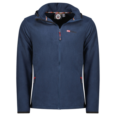 Bluza polarowa męska Geographical Norway UNICIA  MEN z kapturem rozpinana granatowa (WX3713H/GN)