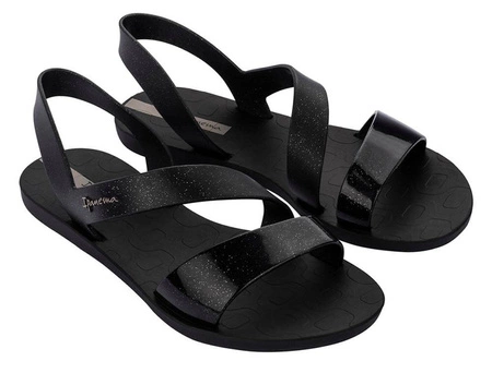 Sandały damskie Ipanema Vibe Sandal Black/Glitter na lato czarne (82429-AJ078)