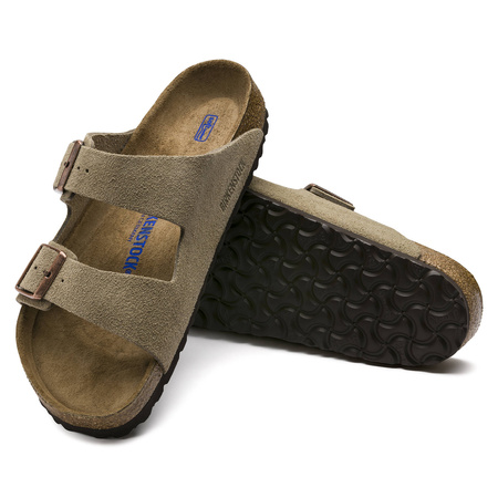 Klapki Birkenstock Arizona Soft Footbed Suede Leather Taupe męskie/damskie regular szerokie (0951301)