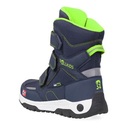 Buty zimowe dziecięce Trollkids Kids Lofoten Winter Boots wysokie wodoodporne granatowe (159-100)