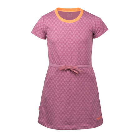 Suknia bawełniana dziecięca dla dziewczynki Trollkids Girls Noresund Dress orchid/peach (398-226)