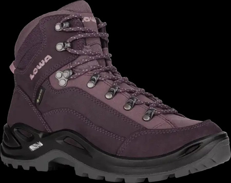 Buty trekkingowe damskie Lowa RENEGADE GTX MID Ws prune/mauve Gore-Tex nieprzemakalne skórzane fioletowe (320945 5534)