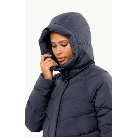 Kurtka zimowa damska Jack Wolfskin MARIENPLATZ COAT W night blue Down Insulated granatowa  (1206971_1010)