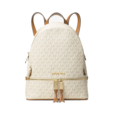 Plecak damski Michael Kors Rhea Medium Backpack średni miejski lifestylowy beżowy (30S7GEZB1B-150)