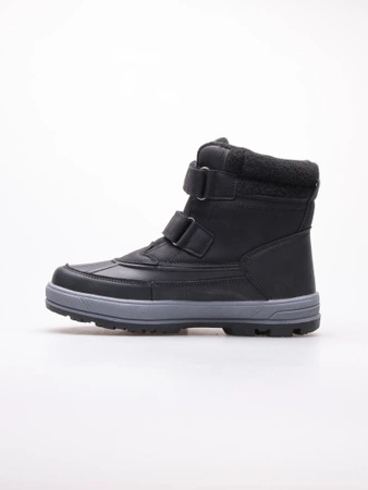 Buty zimowe dziecięce Lee Cooper black ocieplane śniegowce na rzepy czarne (LCJ-23-01-2057K)