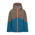 Kurtka przeciwdeszczowa dziecięca dla chłopca/dziewczynki Trollkids Kids Gjende Jacket mocca brown/atlantic blue/glow orange (520-822)