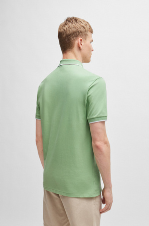 Koszulka Polo męskie BOSS Passertip Open Green slim fit zielona (50507699-372)