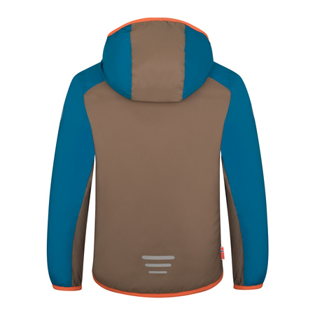 Kurtka ultralekka przejściowa dziecięca dla chłopca/dziewczynki Trollkids Kids Halsafjord Jacket mocca brown/atlantic blue/glow orange (616-822)