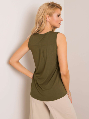 Khaki top damski z koronką (TW-TP-G070.79P)