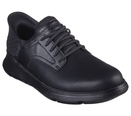 Buty męskie Skechers Garza Gervin Slip-ins skórzane oxfordy biznesowe czarne (205046-BBK)