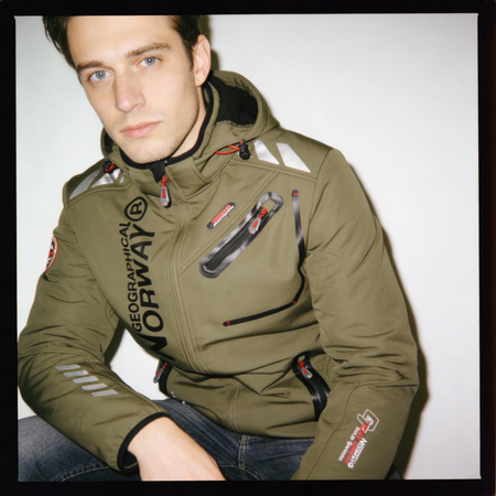 Softshell Geographical Norway ROYAUTE DB KAKI-NOIR MEN 068 khaki / czarny męska (WY1997H/GN-Kaki / Black)